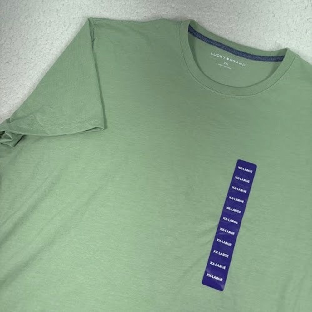 NWT Lucky Brand T Shirt Mens XXL Green Basic Crew Neck Cotton New With Tags